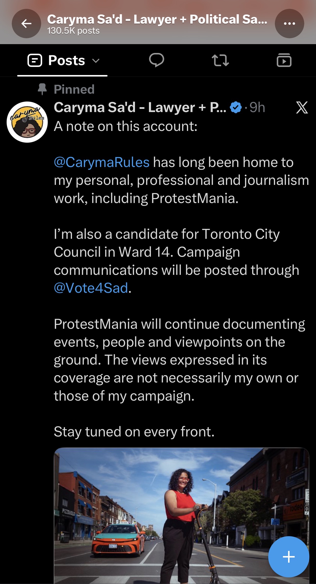 Caryma's Instagram account