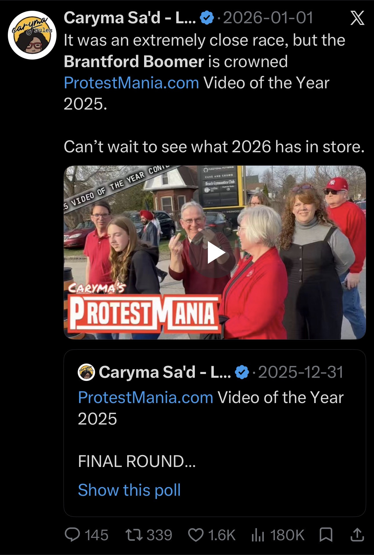 ProtestMania Video of the Year 2025